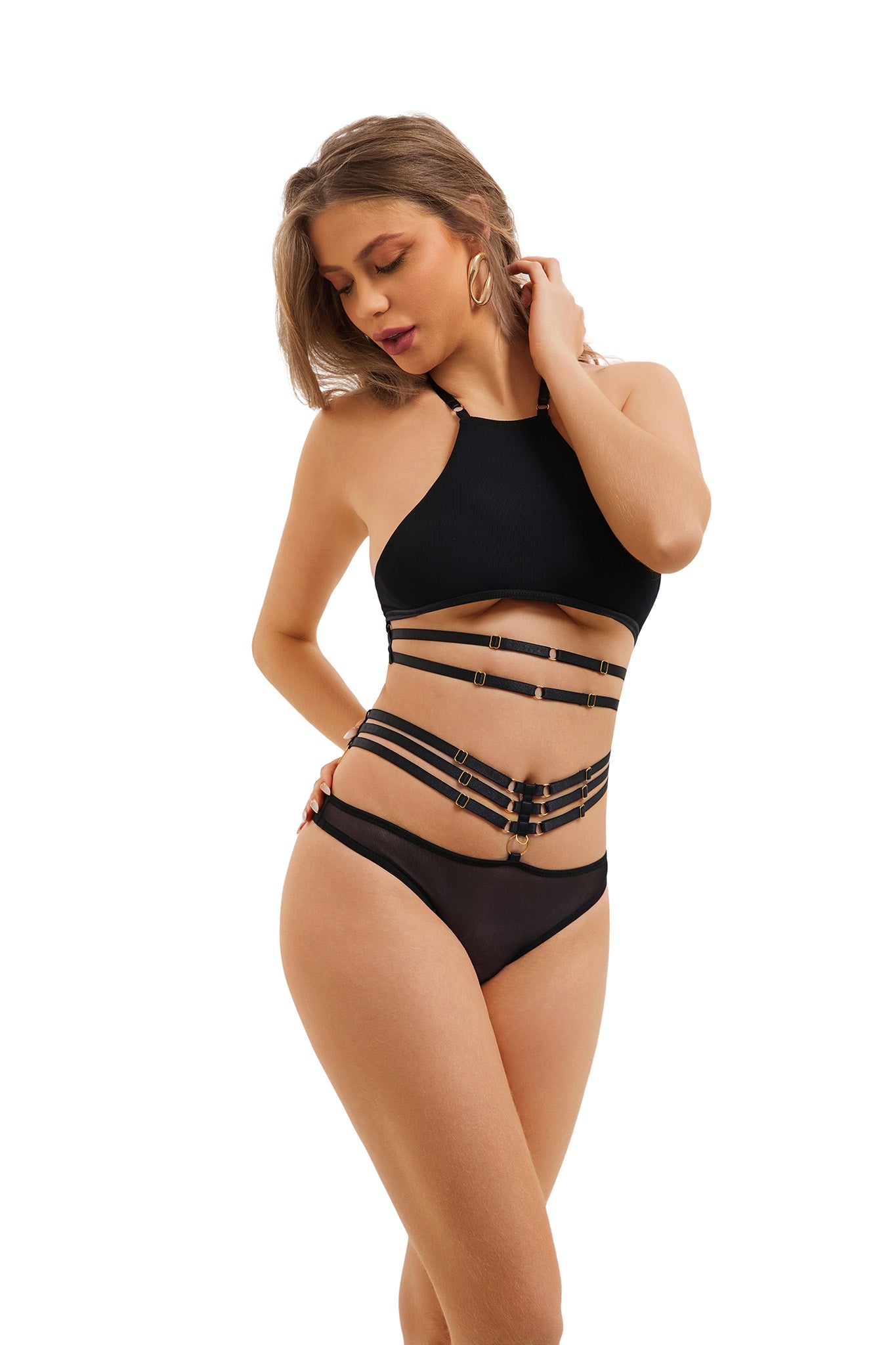 Camila Halterneck Strapped Bodysuit